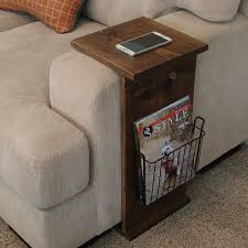 Sofa Chair Arm Rest Tray Table Stand With Side Storage Rack Etsy Sofa Chair Arm Rest Table Tray Table