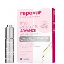 El aceite de rosa mosqueta puede ser utilizado para ayudar a atenuar estrías, queloides, cicatrices y arrugas en la linea de expresión, la cual posee un potente efecto regenerador y emoliente sobre la piel, ya que es rico en ácidos grasos como ácido oleico, linoleico. Repavar Regeneradora Aceite Rosa Mosqueta Advance 15ml