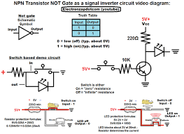 Npn Transistor Not Gate As A Signal Inverter Circuit Video Diagram Electronzap On Patreon Transistors Circuit Switch Video