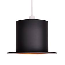 Stylish Non Electric Top Hat Ceiling Light Pendant Shade Stylish Black Matt Metal Non Electric Top Hat Ceiling Pendant Shade With Gold Ceiling Pendant Light Shades Ceiling Lights