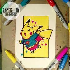 Pikachu Superman Superpikachu Cool Names Ink Drawing Illustrations