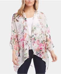 Karen Kane Printed Open Front Kimono Reviews Tops Women Macy S Karen Kane Macys Fashion Women