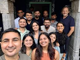 Parth Bhatt, Team Leader- Blocher Partners India, receiving the Trends  Excellence Award for Best Commercial Building for their project Mondeal  Heights in Ahmedabad.