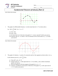 Ap calculus bc calendar and assignments. Ap Calculus Fundamental Theorem Of Calculus Part 1
