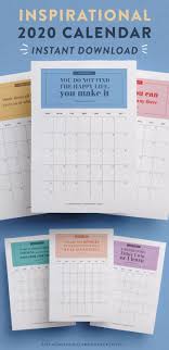 Make 2020 Your Best Year With This Printable 2020 Monthly Planner Includes 12 Months In Both Monday And Sun Calendar Printables Planner Writing Calendar Gifts