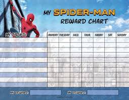 digital marvel spiderman printable reward chart with blank tasks high resolution jpg file instant download not editable ready to print