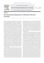 Chemical engineering research & design. Pdf 6th International Symposium On Mixing In Industrial Processes Catherine Xuereb Academia Edu