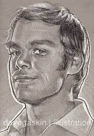 Sketch Card Of Michael C Hall As Dexter Male Sketch Art Drawings Art