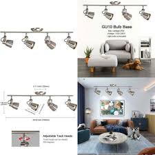 Upgrade to one of these for free: Bonlicht Adjustable Track Lighting 4 Lights Brushed Nickel Semi Flush Mount Ceiling Light Fixture For Kitchen Dining Room 4 Bulbs Included Wall Lights Tools Home Improvement