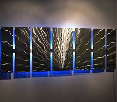 Modern Large Abstract Metal Wall Art Color Changing Led Etsy Abstract Metal Wall Art Wall Sculpture Art Metal Sculpture Wall Art