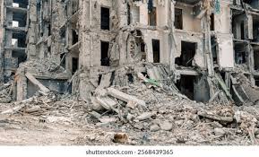 Destroyed Burned Houses City War ...