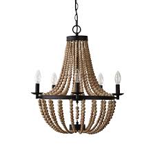 Beaded chandelier, wood beads pendant, large semi flush mount light fixture, handmade, boho decor the perfect bohemian chandelier light fixture! Amazon Brand Stone Beam Wood Bead Ceiling Flush Mount Chandelier Fixture With 6 Light Bulbs 20 X 20 X 24 Inches Matte Black Metal And Natural Buy Online In