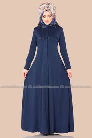 Moda Selvim Bagcik Detay Kislik Ferace 2093ms212 Indigo Kiyafet Basortusu Modasi Elbise