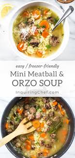 Mini Italian Meatball And Orzo Soup Recipe Orzo Soup Sausage Meatballs Italian Meatballs