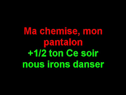 Ce soir nous irons danser. Sans Chemise Sans Pantalon Karaoke Youtube