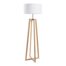 Floor Lamp With Oak Wood Base With Cotton White Shade Lamp Oak Floor Lamp Floor Lamp