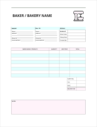 free bakery invoice template pdf word excel