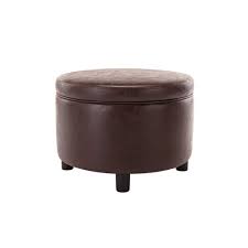 You can also choose from modern, antique round there are 710 suppliers who sells round leather storage ottoman on alibaba.com, mainly located in asia. Large Round Storage Ottoman With Lift Off Lid Dark Brown Faux Leather Wovenbyrd Target