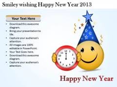 Happy New Year Clock Powerpoint Templates Slides And Graphics