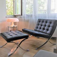 Barcelona Chair Ottoman In Schwarz Barcelonachairshop Com Barcelonachairshop Com Wohnzimmermobel Sessel Wohnzimmer