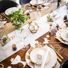 Chemin De Table Lin Communion Or La Boite A Dragees