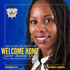 Welcome Home Soror Jeanna Davis! #SigmaGammaRho #SGRho #WelcomeHomeSGRho