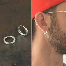 Mens Single Hoop Silver Hoop Male Earrings Men Earrings Mens Earrings Hoop Mens Earrings Studs