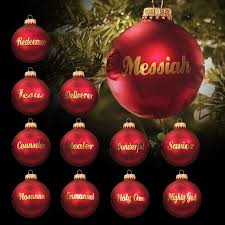 Names Of God Ornaments Set Of 12 Scripture Christmas Red Etsy Ornament Set Ornaments Names Of God