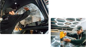 However, our home based shop is a fully climate controlled, clean environment with led lighting and a professional misting system to cut down airborne contaminants. Home Cen Cal Tinting