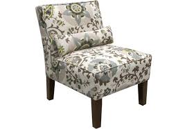 Printer Park Gray Floral Armless Chair Patterned Chair Oversized Chair Living Room Upholstered Bedroom Chair