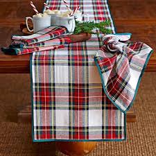 Classic Stewart Tartan Table Runner Williams Sonoma Tartan Christmas Christmas Linen Christmas Tabletop