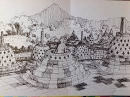 Candi borobudur juga merupakan tempat wisata warisan budaya. 20 Inspirasi Gambar Sketsa Candi Borobudur Tea And Lead