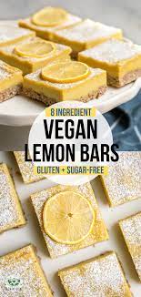 Vegan Lemon Bars Gluten Free 9 Ingredients From My Bowl Rezept Gesunde Desserts Vegane Desserts Lecker