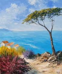 Le Pin Parasol Painting 46x55 Cm C 2006 By Pascal Clus Mediterranean Paintings Olive Tree Painting Painting