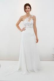 One Shoulder Lace A Line Wedding Dress Spring 2018 Collection By Bhldn Bhldn Dan Leca Wedding Dresses Aline Wedding Dress Top Wedding Dress Designers