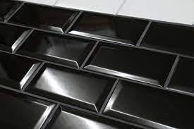 Praktisch, schön und ideal für allergiker! Wandfliesen Metro Fliese 15x7 5 Schwarz Glanzend Wand Fliesen Mit Facette Ebay