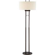 360 Lighting Modern Floor Lamp Twin Pole Oil Rubbed Bronze White Drum Shade For Living Room Reading Bedroom Office Target White with white oak veneer.
