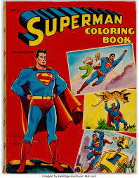 Superman breaks a strong chain. Superman Coloring Book 4687 25 Saalfield 1955 Condition Lot 11582 Heritage Auctions