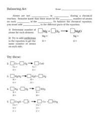 Mg + o balancing act answer key: Balancing Act Worksheet Answers Promotiontablecovers