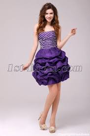 Fancy Purple Bubble Short Cocktail Dress 164 00 Junior Cocktail Dresses Homecoming Dresses Sparkly Cocktail Dress