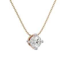 Bol Com Aelra 14k Geel Gouden Dameshanger 0 15ct Natuurlijke Ronde Solitaire Diamant Met Ketting