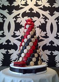 Macaron Tower Http Ieatsweet Blogspot Com 2011 03 Black White Red Macaron Tower Html Macaron Tower Wedding Macarons Wedding Cake Cookies