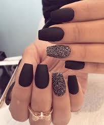 Gorgeous gold and black nail art www.finditforweddings.com nails. Matte Black Nails With Art Addicfashion