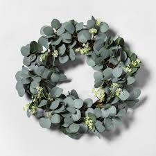 Buy silk flowers magnolia and get the best deals at the lowest prices on ebay! 20 Faux Eucalyptus With Seeds Wreath Hearth Hand With Magnolia Target