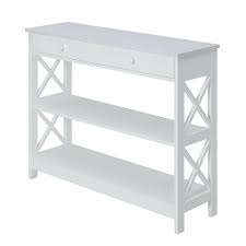 Convenience Concepts Oxford White 1 Drawer Console Table In 2020 Johar Furniture Console Table White Console Table