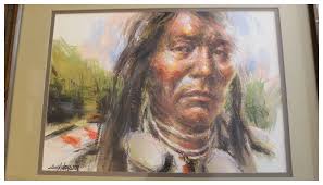 John G. Naylor Original Framed Oil Painting of Native American Man. For  Sale at Ruby Lane
