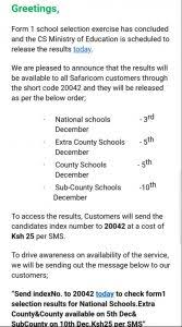You can also get an inquiry of form 1 may 2021 intake via sms and online. How To Check 2019 Form One Selection Results Via Sms Newsblaze Co Ke