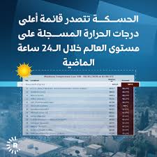 نسبة عدد متحدثيها في العالم 6.25%، وعددهم تقريبا 400 مليون نسمة، ويتم التحدث بها في كل من بلدان أمريكا الوسطى وأمريكا الجنوبية نسبة عدد متحدثيها في العالم 6.6%، وهي واحدة من أقدم لغات العالم، ويتحدث بها غالبية سكان الشرق الأوسط وشمال أفريقيا، وبالأخص. Ø¹Ø±Ø¨ÙŠØ© Rudaw Ø§Ù„Ø­Ø³ÙƒØ© ØªØªØµØ¯Ø± Ù‚Ø§Ø¦Ù…Ø© Ø£Ø¹Ù„Ù‰ Ø¯Ø±Ø¬Ø§Øª Ø§Ù„Ø­Ø±Ø§Ø±Ø© Ø§Ù„Ù…Ø³Ø¬Ù„Ø© Ø¹Ù„Ù‰ Ù…Ø³ØªÙˆÙ‰ Ø§Ù„Ø¹Ø§Ù„Ù… Ø®Ù„Ø§Ù„ Ø§Ù„Ù€24 Ø³Ø§Ø¹Ø© Ø§Ù„Ù…Ø§Ø¶ÙŠØ© Facebook