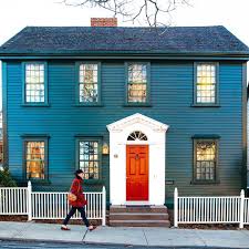 Paint the whole house white and apply black paint for the shutters and trim. How To Choose An Exterior Paint Color Our Favorite Shades And Combos Emily Henderson