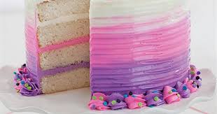 A simple birthday cake with a single candle flat vector illustration. Bold Pink Purple Ombre Cake Recipe Yummly